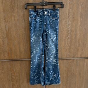 Wonder Nation Blue Floral Women's Flare Jeans